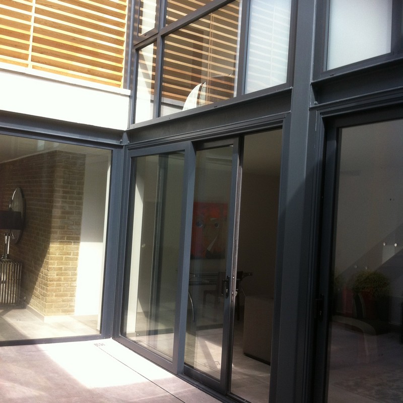 Anthracite aluminium sliding patio doors fitted in Abingdon